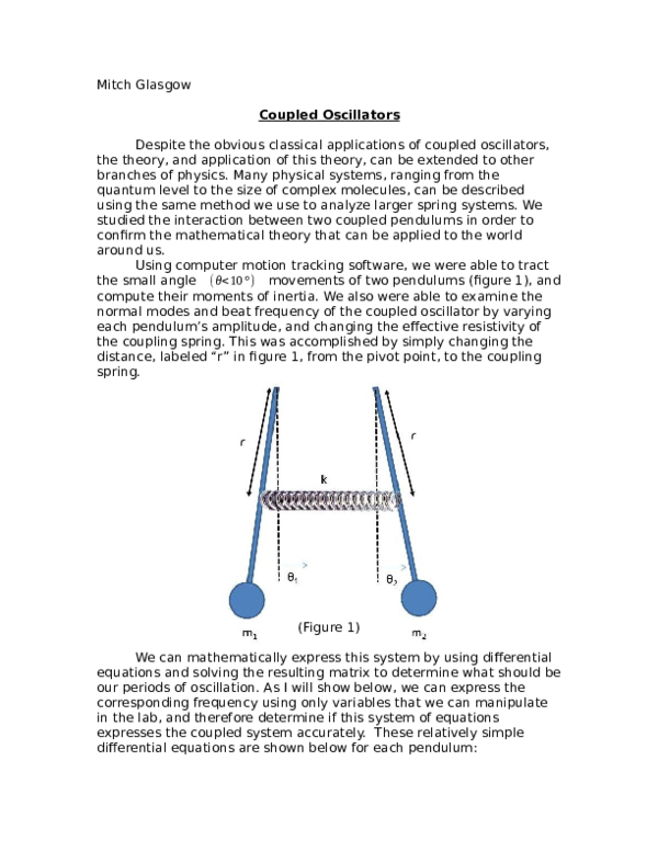 (DOC) Coupled oscillators