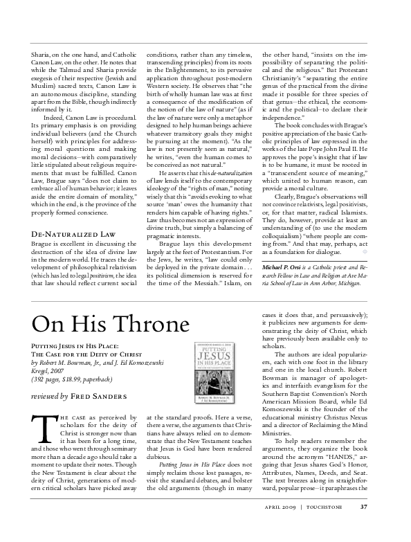 PDF On His Throne Putting Jesus In His Place The Case For The
