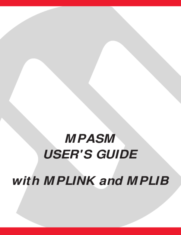 (PDF) MPASM User's Guide with MPLINK and MPLIB