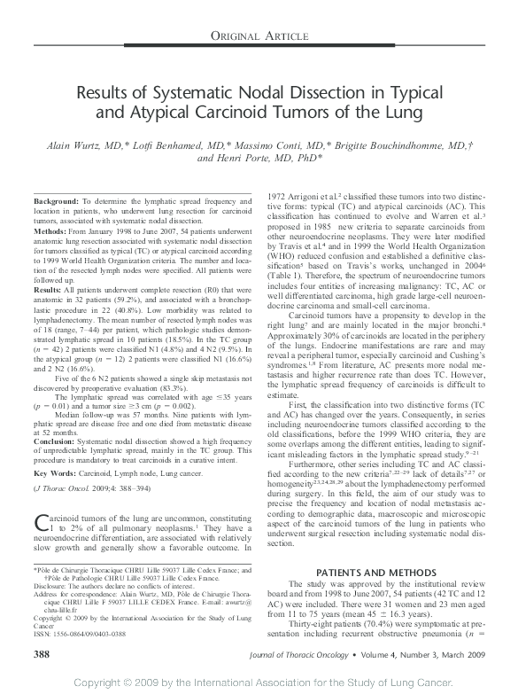 (PDF) Results of Systematic Nodal Dissection in Typical and Atypical ...