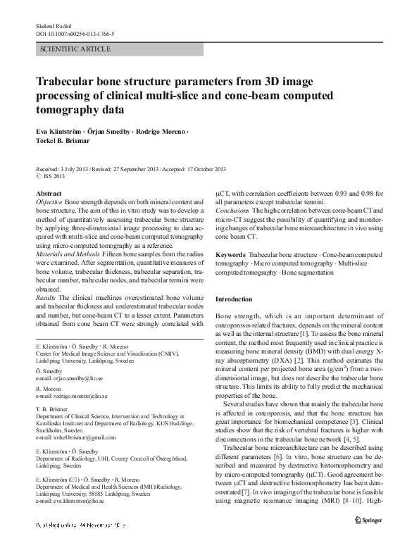 (PDF) Trabecular bone structure parameters from 3D image processing of ...