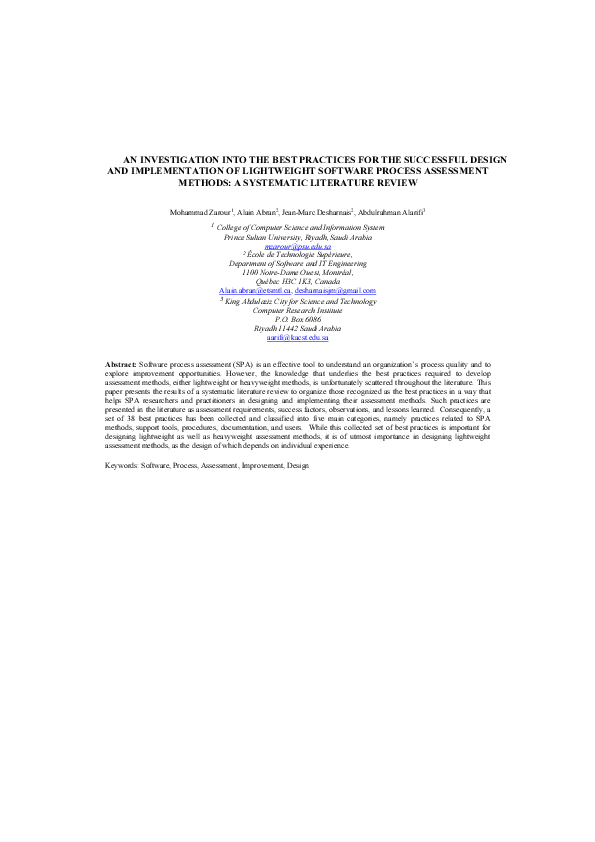 (PDF) Abstract - An Investigation into the Best Practices
