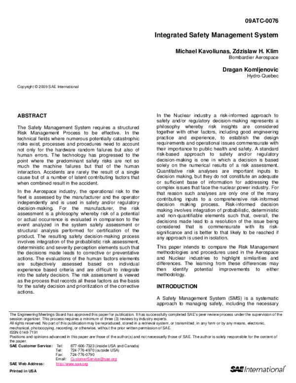 (PDF) Integrated Safety Management System