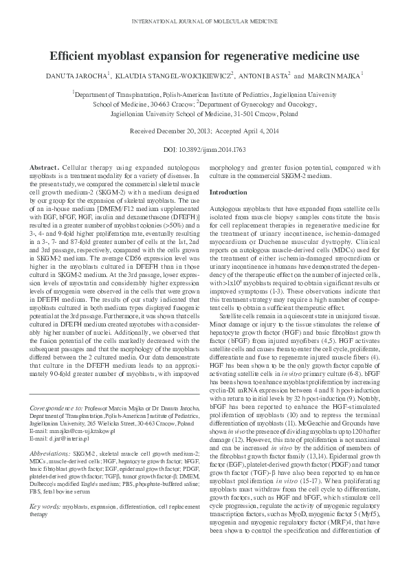 (PDF) Autologous muscle-derived cells for the treatment of female ...