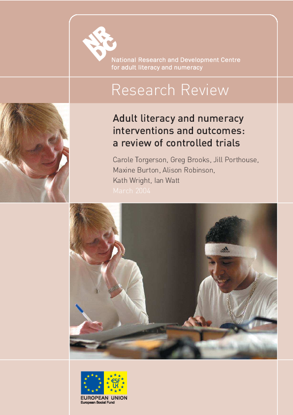 (PDF) Adult literacy and numeracy interventions and outcomes: A review ...