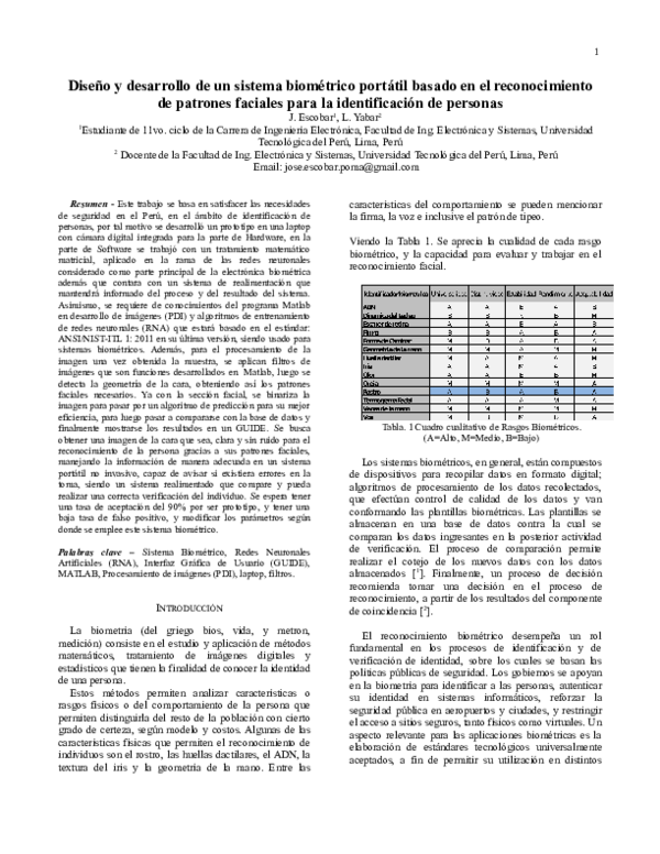 (DOC) Diseño y desarrollo de un sistema biométrico portátil basado en ...