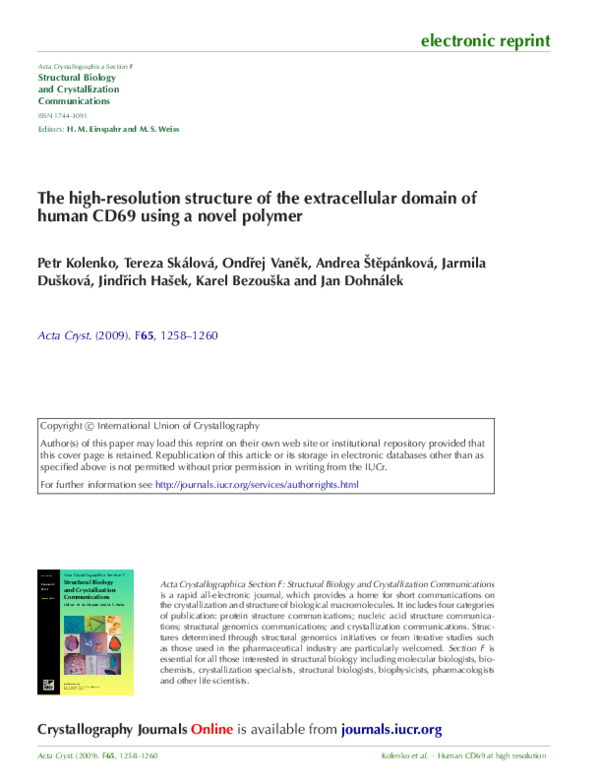 (PDF) The high-resolution structure of the extracellular domain of ...