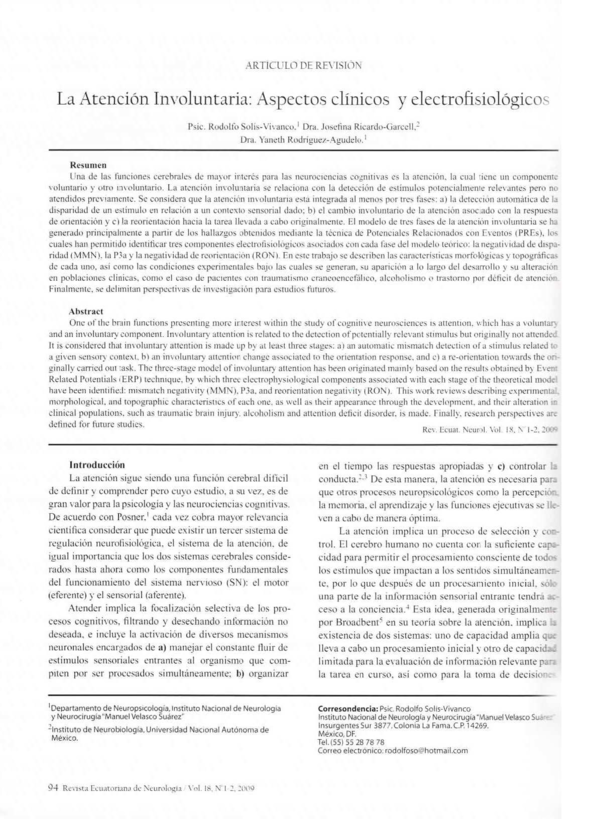 PDF) La atención involuntaria: aspectos