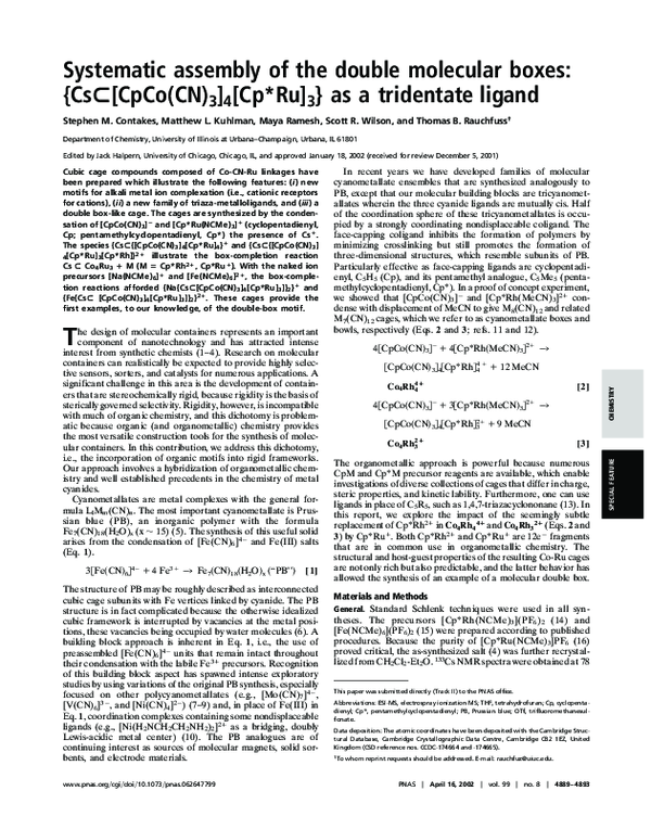 (PDF) Systematic assembly of the double molecular boxes: as a ...
