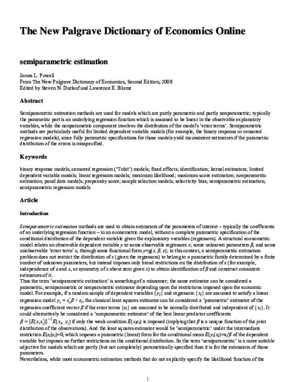 (PDF) The New Palgrave Dictionary of Economics Online Victor