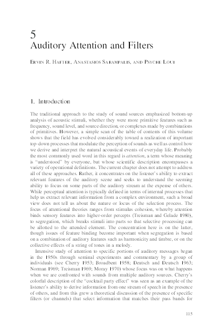 (PDF) Attention and the refinement of auditory expectations