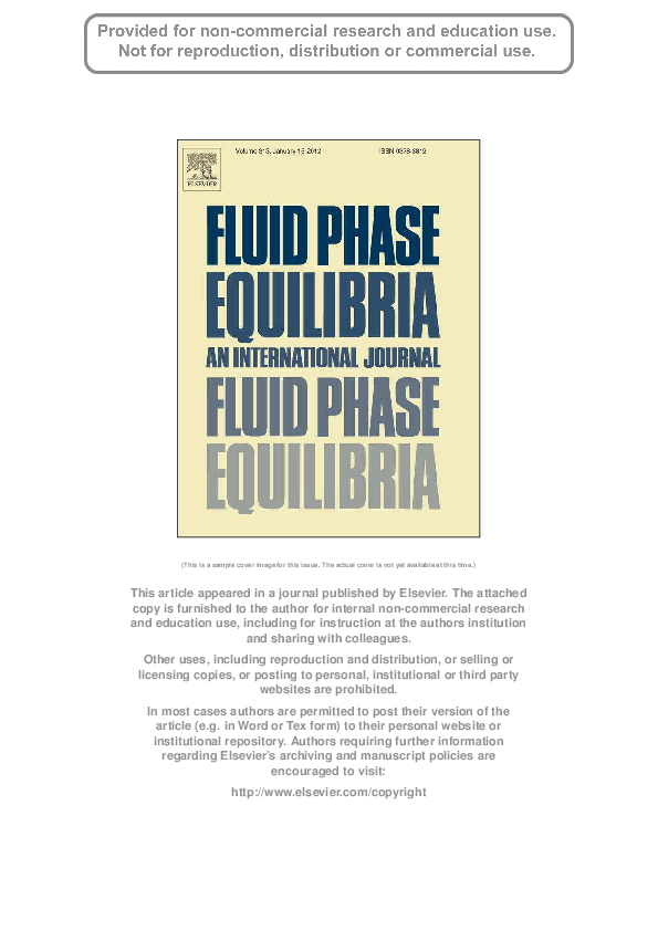 (PDF) Experimental study and phase equilibrium modeling of systems ...