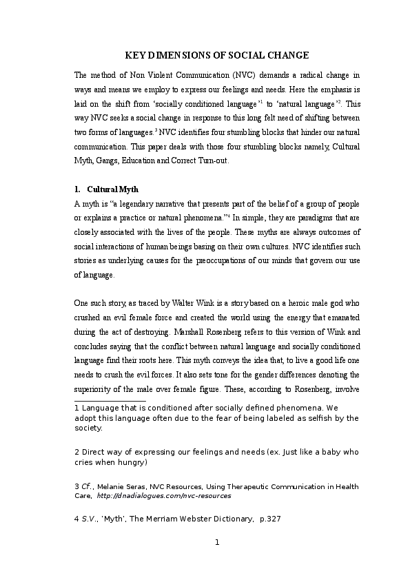 (DOC) NVC; Four Characteristics of Social Change Kanishka Biyanwila Academia.edu