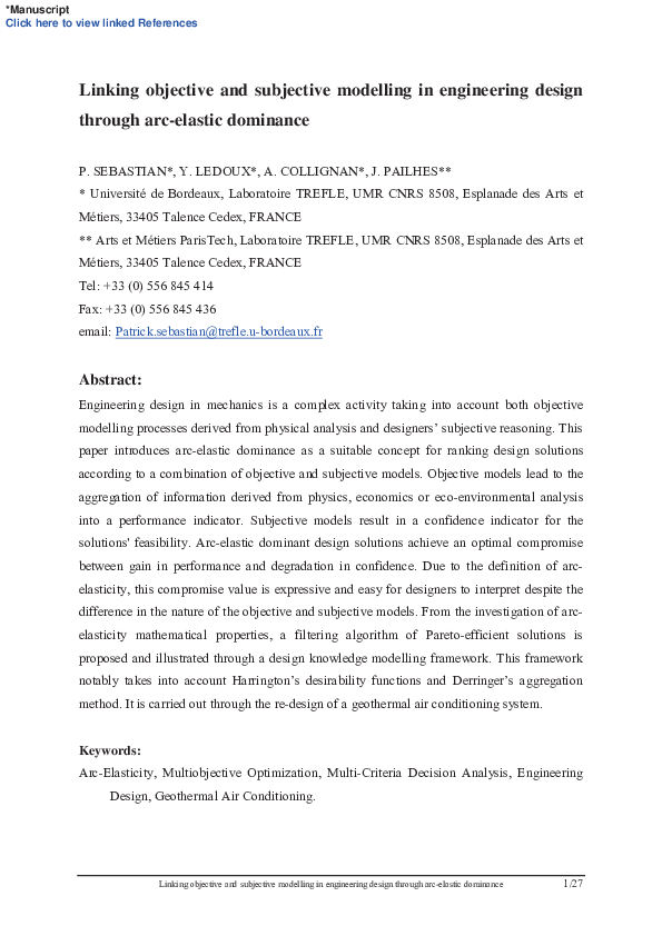 (PDF) Linking objective and subjective modeling in engineering design ...