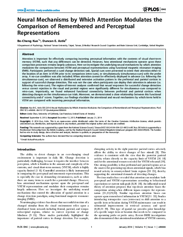 (PDF) Neural Mechanisms by Which Attention Modulates the Comparison of ...