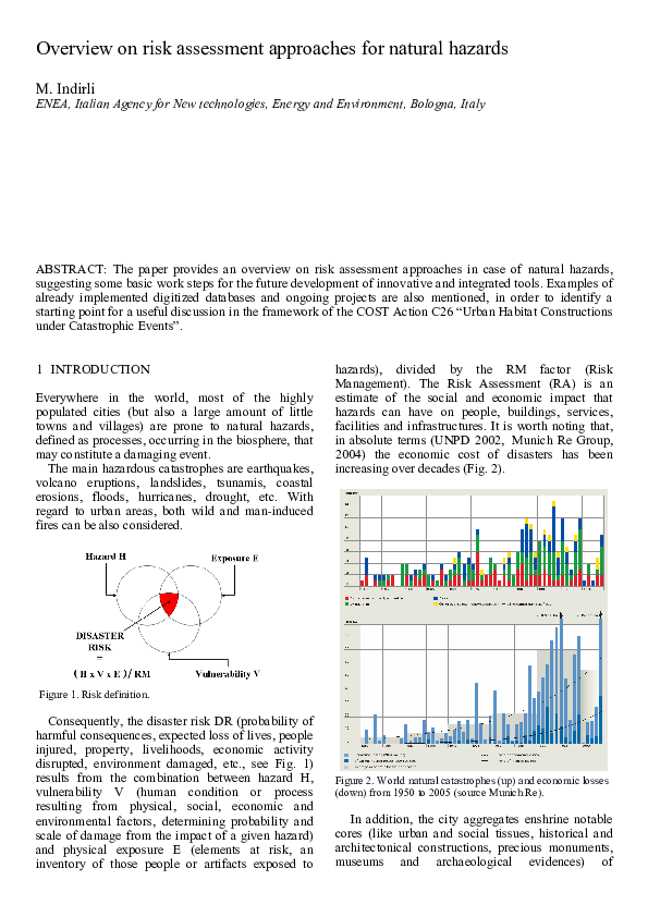 (PDF) Overview on risk assessment approaches for natural hazards