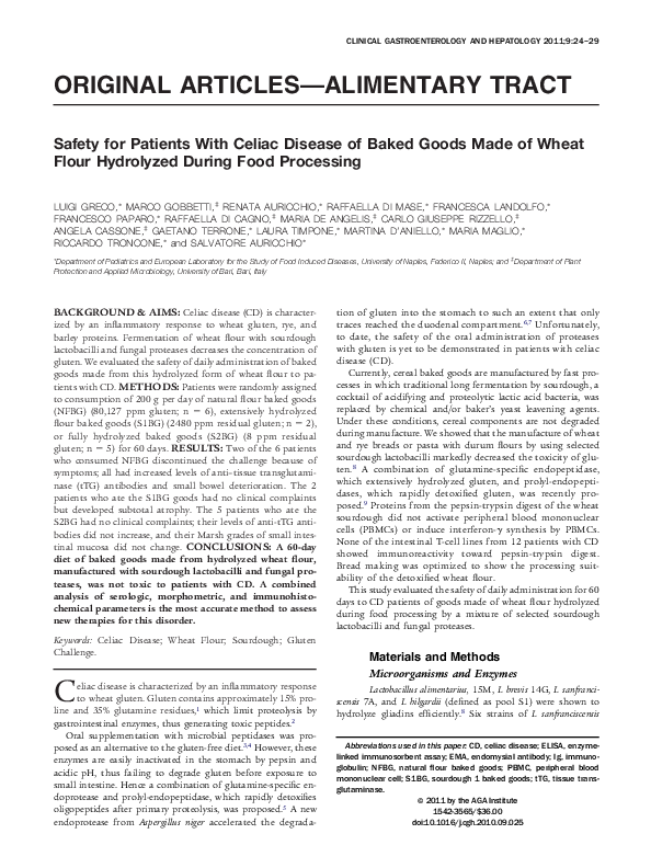 (PDF) Safety for Patients With Celiac Disease of Baked Goods Made of