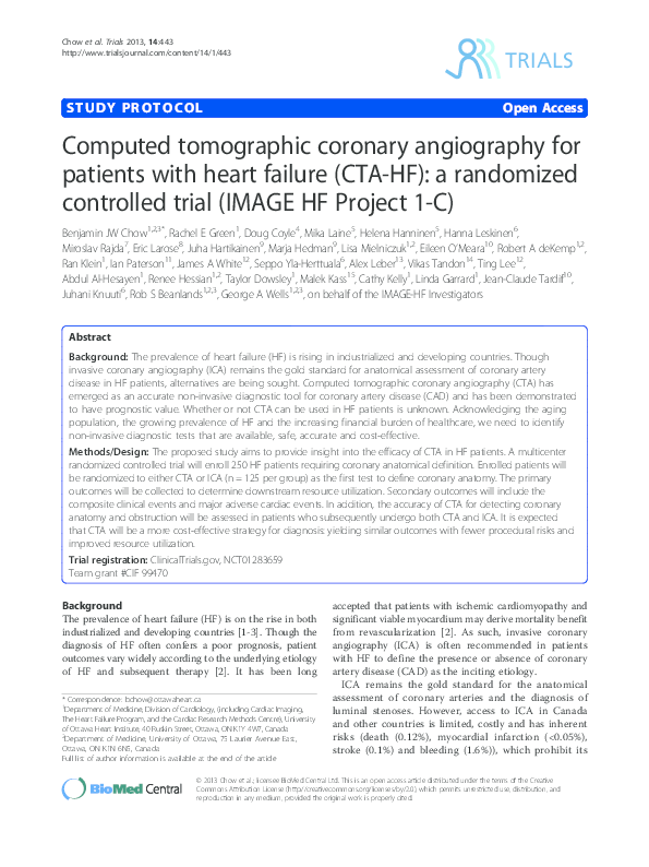 (PDF) Computed tomographic coronary angiography for patients with heart ...