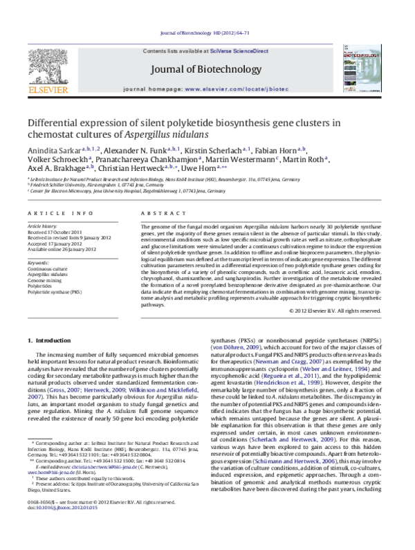 (PDF) Differential expression of silent polyketide biosynthesis gene ...