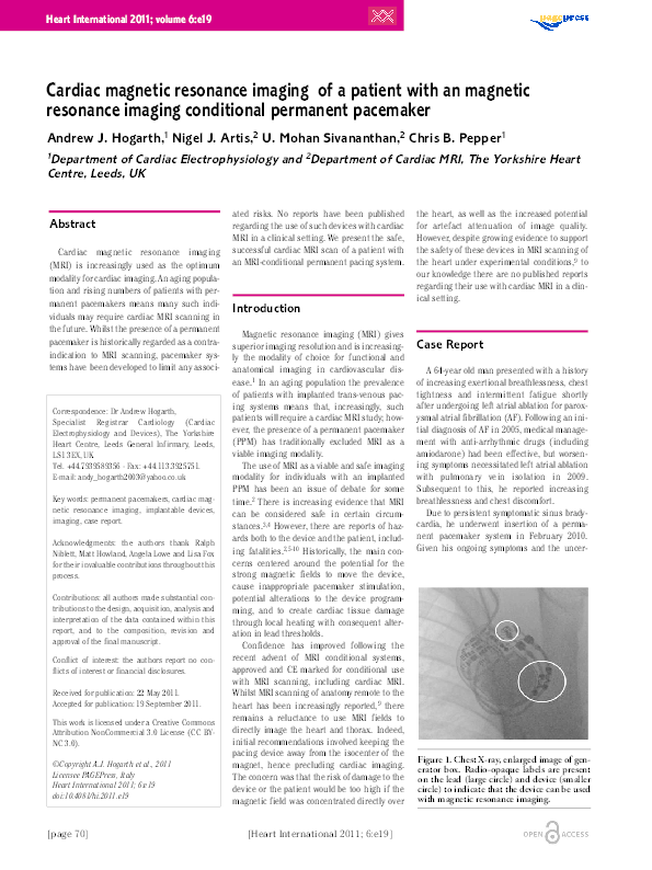 (PDF) Cardiac magnetic resonance imaging of a patient with an magnetic ...