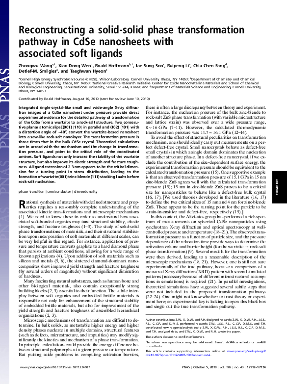 (PDF) Reconstructing a solid-solid phase transformation pathway in CdSe ...
