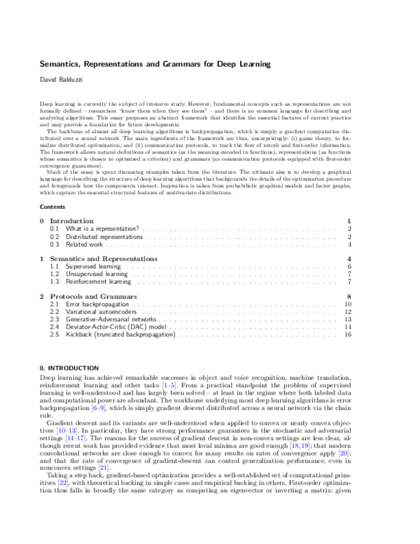 (PDF) Semantics, Representations and Grammars for Deep Learning