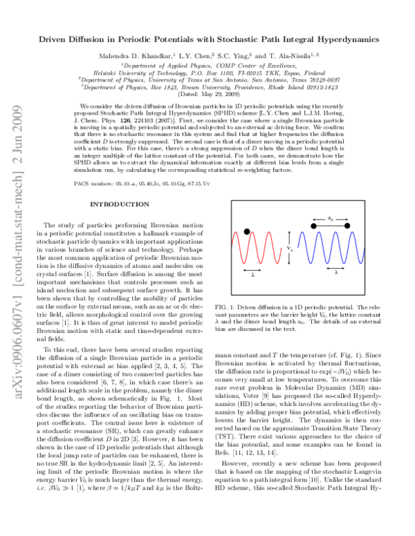 (PDF) Driven Diffusion in Periodic Potentials with Stochastic Path ...