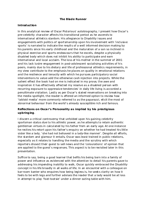 (DOC) The Blade Runner
