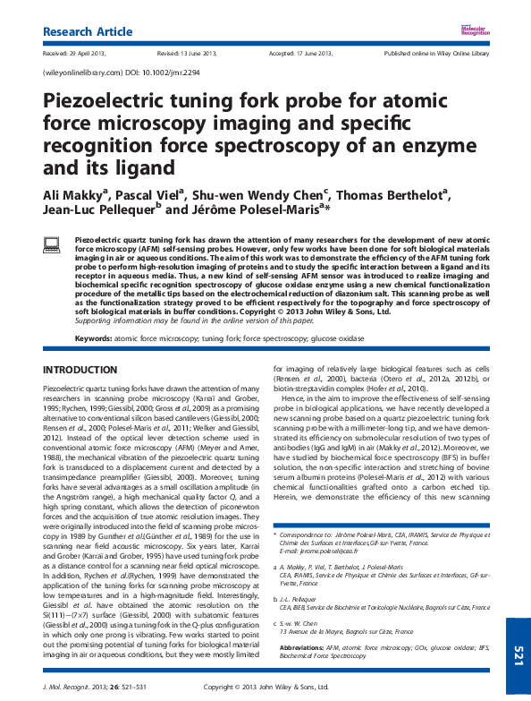 (PDF) Tapping and shear-mode atomic force microscopy using a quartz ...