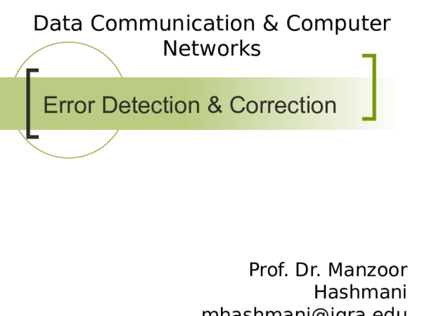 (PPT) 04-Error Detect Correct