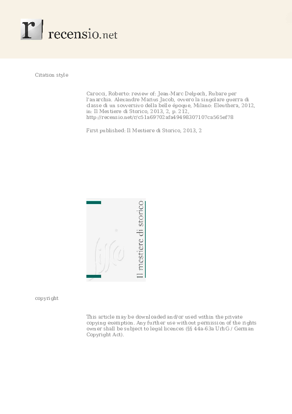 (PDF) 2013 JeanMarc Delpech, &quot;Rubare per l�anarchia