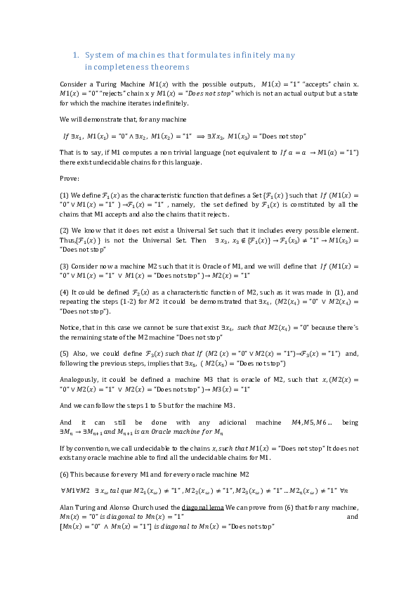 (PDF) Turing Machine System to build infinitely many Incompleteness ...