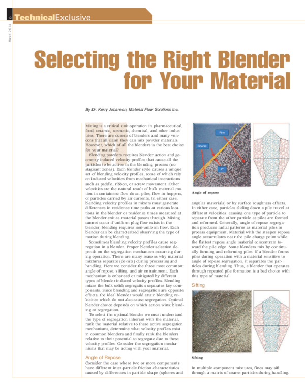(PDF) Selecting the Right Blender for Your Material