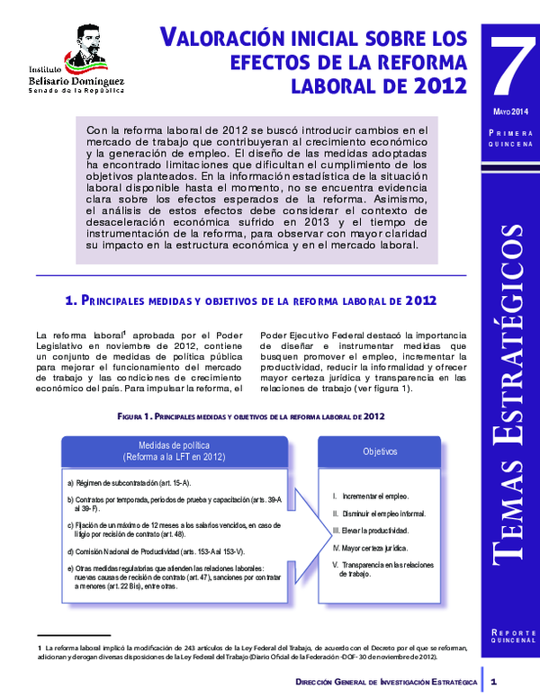 (PDF) Valoración inicial sobre los efectos de la reforma laboral de 2012