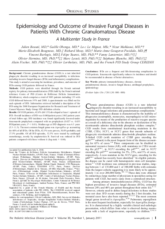 (PDF) Epidemiology and Outcome of Invasive Fungal Diseases in Patients ...
