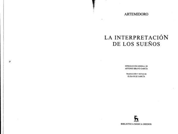 (PDF) La Interpretación de los sueños - Artemidoro