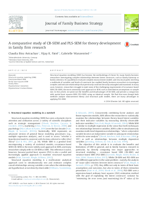 (PDF) A comparative study of CB-SEM and PLS-SEM for theory development ...