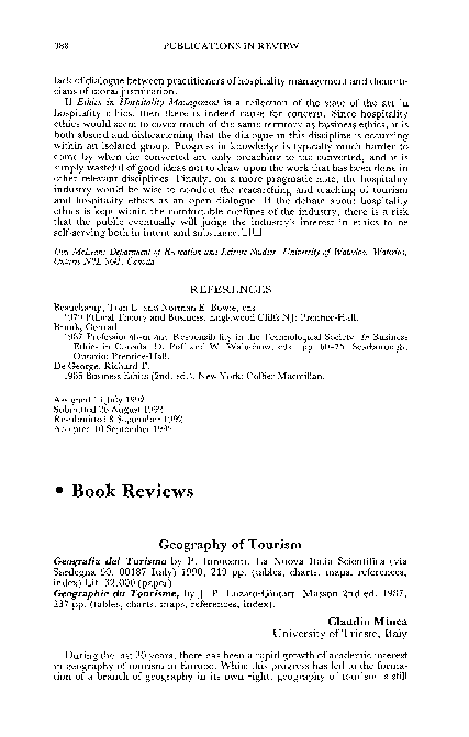 Pdf Geography Of Tourism