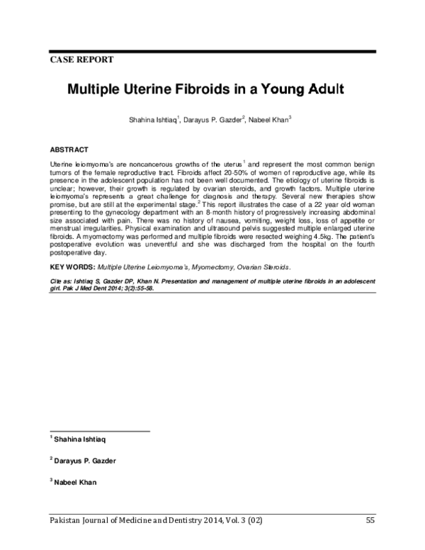 (PDF) Multiple Uterine Fibroids in a Young Adult