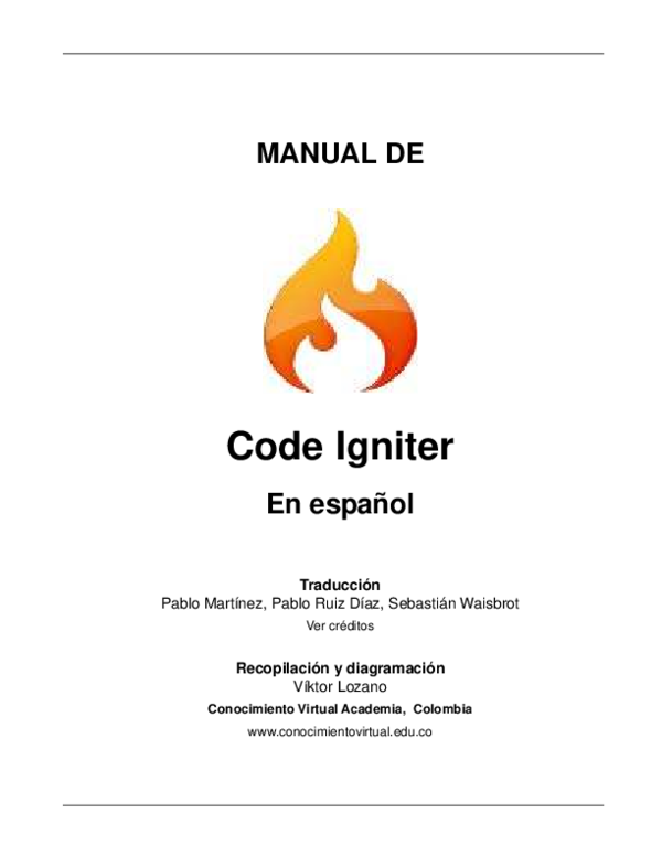 (PDF) Php Code Igniter Spanish User Guide Gualberto Elias Moretta