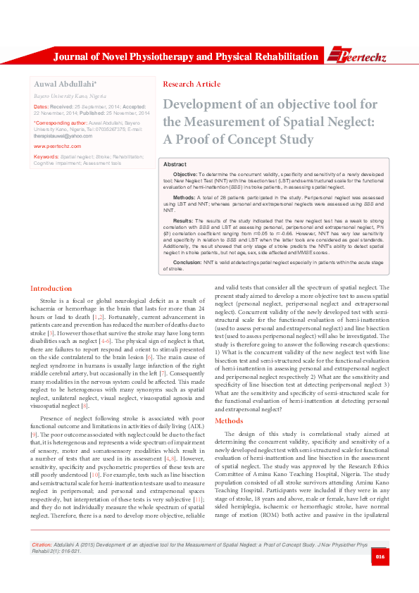 (PDF) Development of an objective tool for the Measurement of Spatial ...