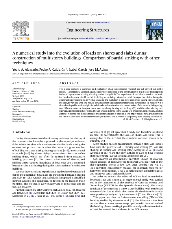 (PDF) A numerical study into the evolution of loads on shores and slabs ...
