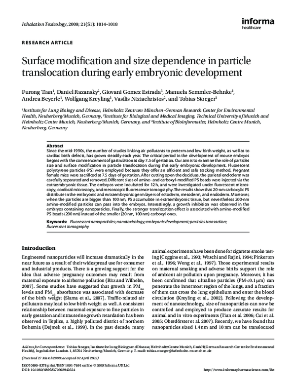 (PDF) Surface modification and size dependence in particle ...
