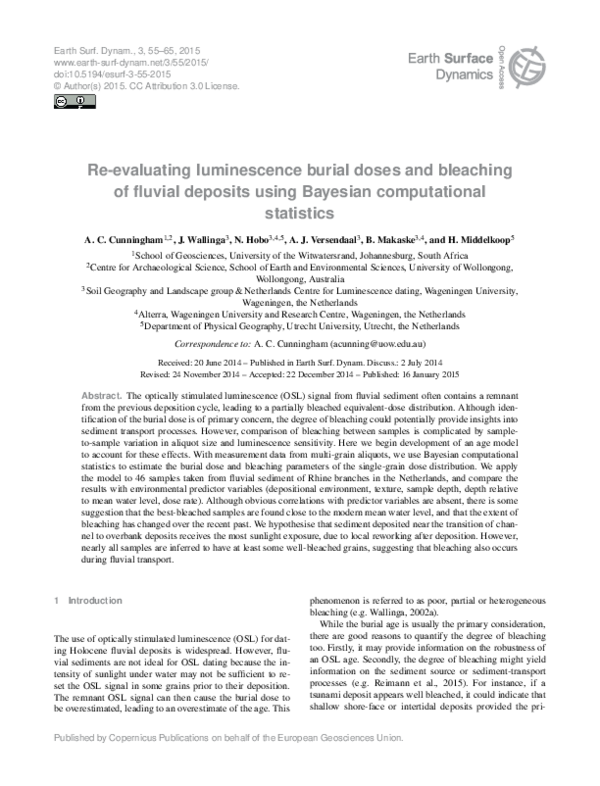 pdf re evaluating luminescence burial doses and bleaching of fluvial