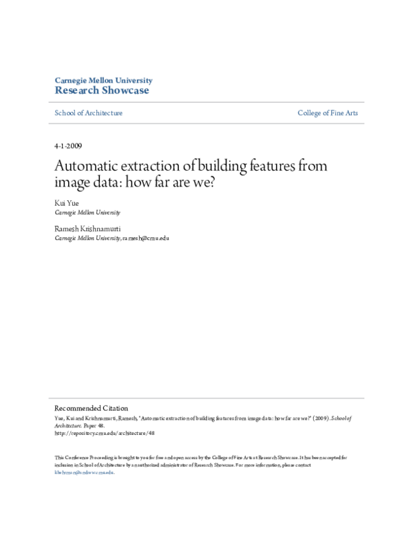 (PDF) Automatic Extraction of Building Features From Image Data: How ...