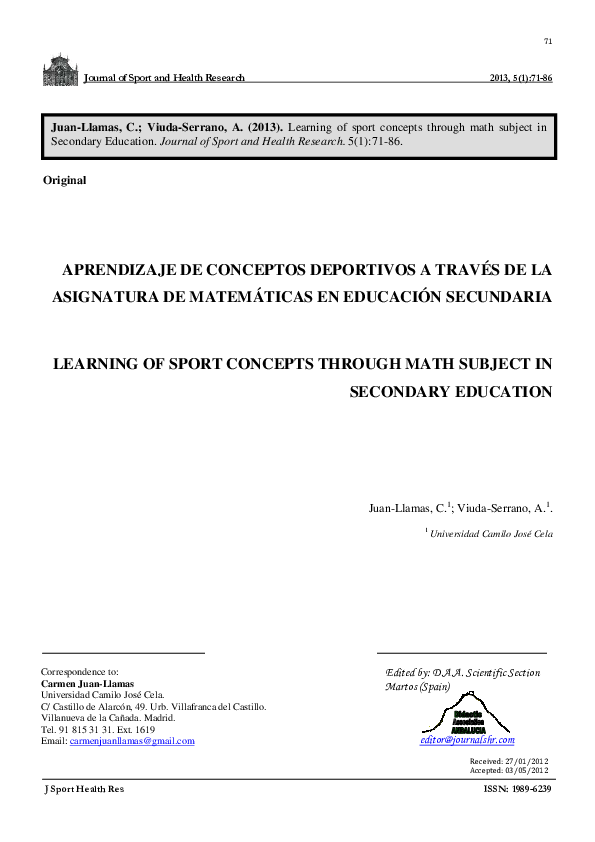 (PDF) Learning of sport concepts through math subject in secondary ...