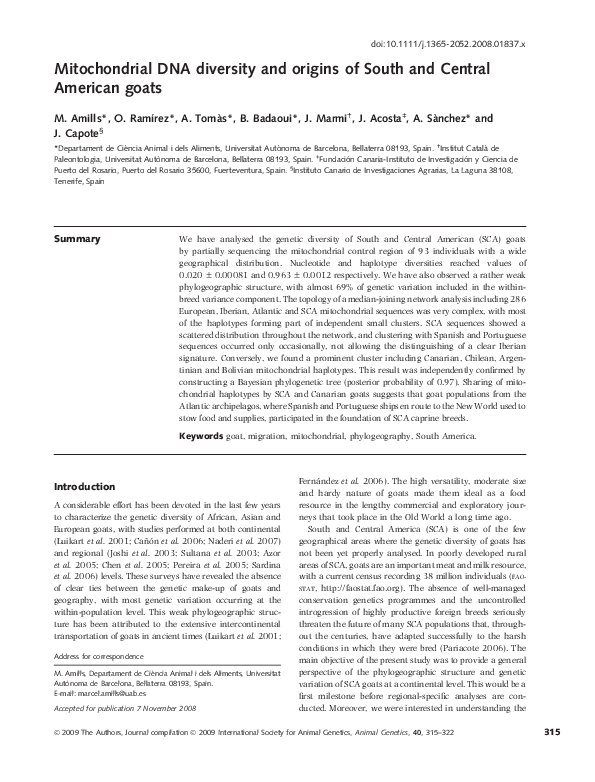 (PDF) Mitochondrial DNA diversity and origins of South and Central ...