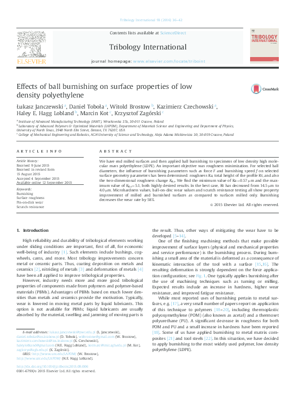 (PDF) Effects of ball burnishing on surface properties of low density ...