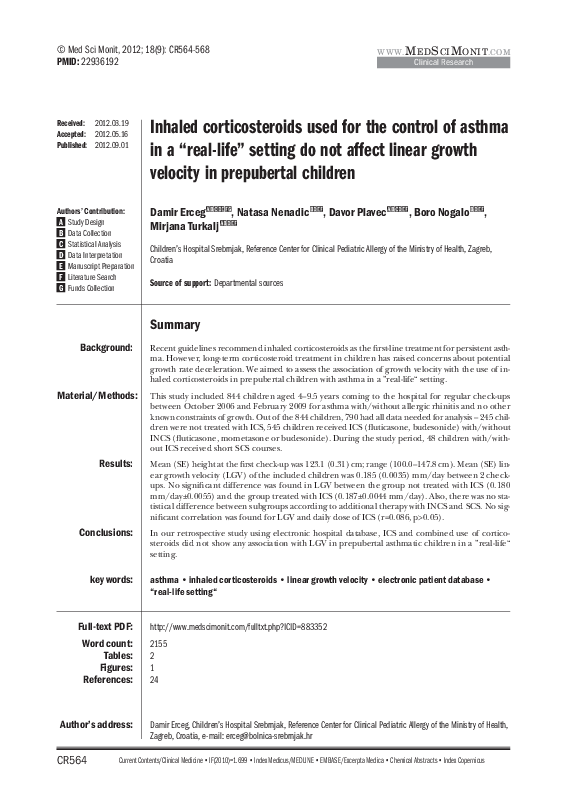 (PDF) Inhaled corticosteroids used for the control of asthma in a “real ...