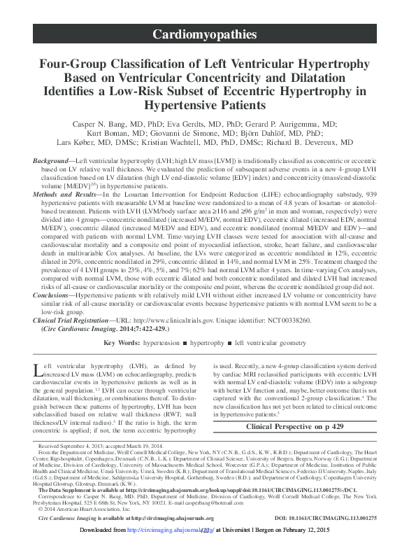 (PDF) Four Group Classification of Left Ventricular Hypertrophy Based ...